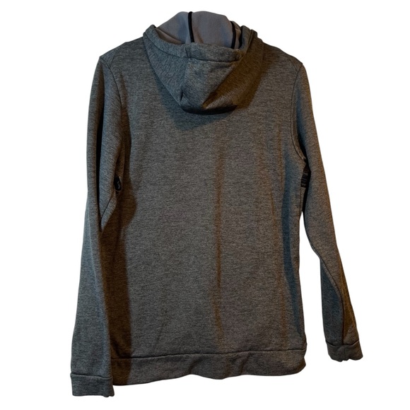 Nike Men’s Hoodie Sweatshirt Gray and Black Center Swoosh Size Medium Polyester - Picture 2 of 10